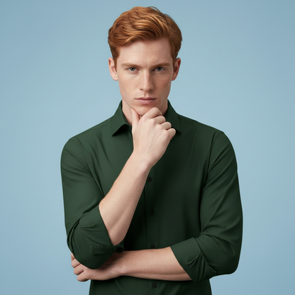 Camicia Elegante Antirughe Uomo | Camicia da Uomo Bianco