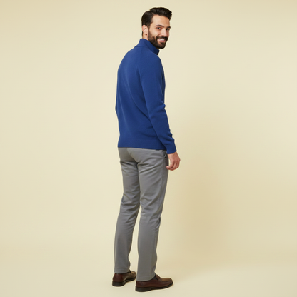 Maglione Nero Slim Fit con Mezza Zip da Uomo | Maglieria