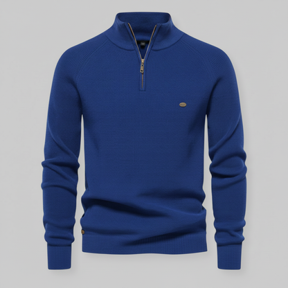 Maglione Nero Slim Fit con Mezza Zip da Uomo | Maglieria