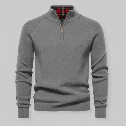 Maglione Nero Slim Fit con Mezza Zip da Uomo | Maglieria
