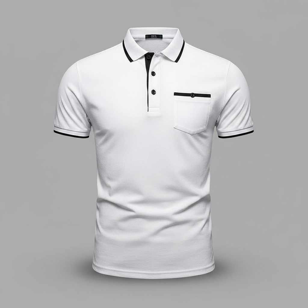 Polo Manica Lunga Uomo | Elegante Polo Bianca e Nera