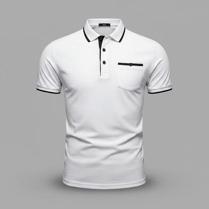 Polo Manica Lunga Uomo | Elegante Polo Bianca e Nera