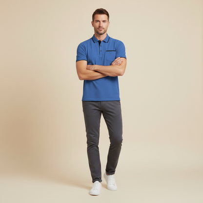 Polo Manica Lunga Uomo | Elegante Polo Bianca e Nera