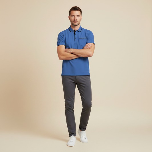 Polo Manica Lunga Uomo | Elegante Polo Bianca e Nera