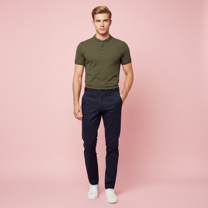 Polo Elegante Manica Lunga Uomo | Casual Classico Bianco