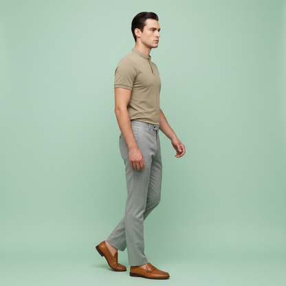 Polo Elegante Manica Lunga Uomo | Casual Classico Bianco