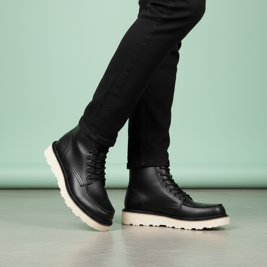 Stivaletti Uomo Uriel in Pelle | Stivali Stringati Comfort