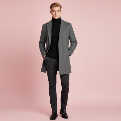 Cappotto Elegante Uomo | Cappotto Lungo con Revers