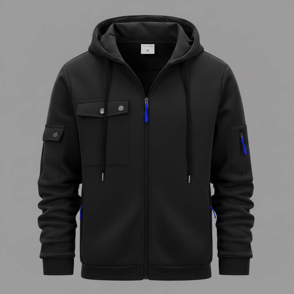 Felpa Uomo con Cappuccio e Zip | Felpa Casual Misto Cotone