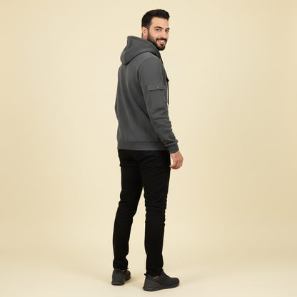 Felpa Uomo con Cappuccio e Zip | Felpa Casual Misto Cotone
