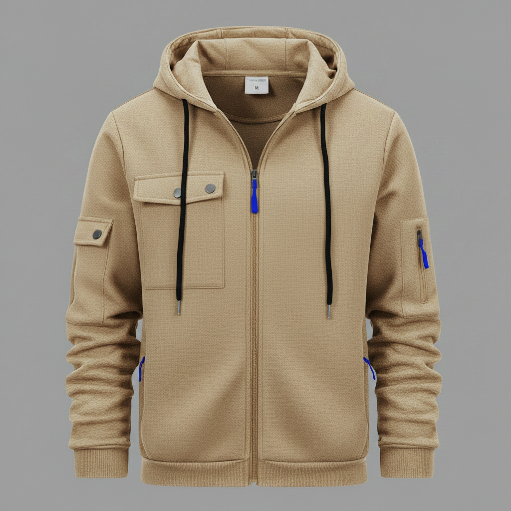 Felpa Uomo con Cappuccio e Zip | Felpa Casual Misto Cotone