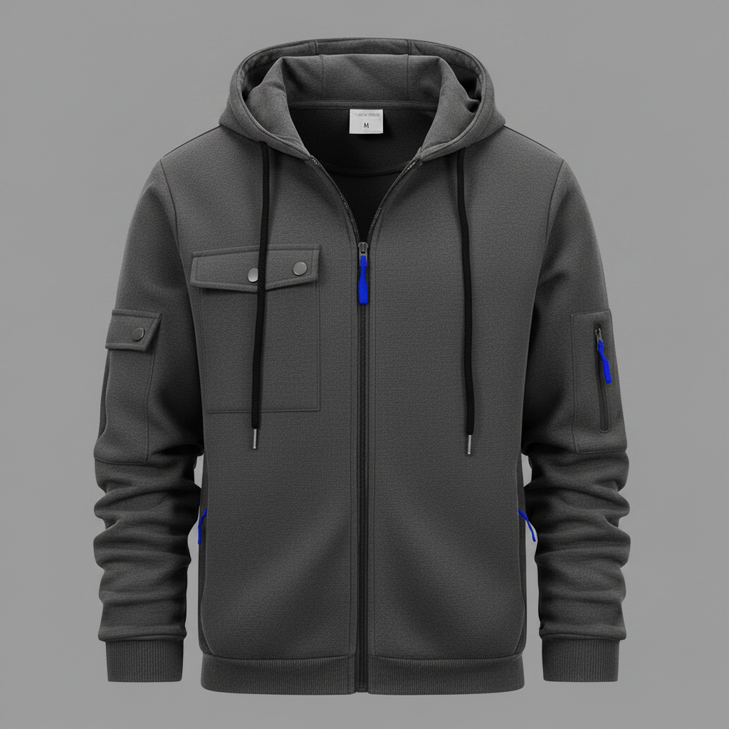 Felpa Uomo con Cappuccio e Zip | Felpa Casual Misto Cotone