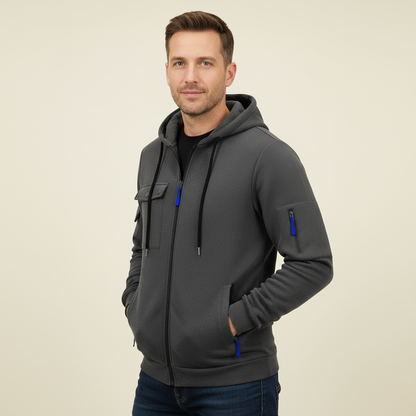 Felpa Uomo con Cappuccio e Zip | Felpa Casual Misto Cotone
