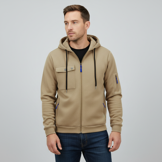 Felpa Uomo con Cappuccio e Zip | Felpa Casual Misto Cotone
