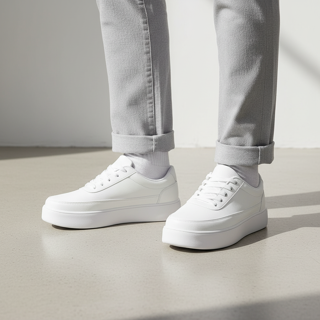 Sneakers Bianche con Plateau Uomo | Scarpe da Ginnastica Uomo