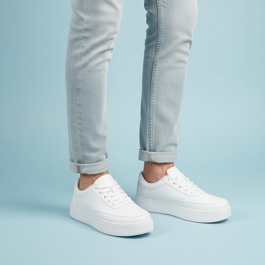 Sneakers Bianche con Plateau Uomo | Scarpe da Ginnastica Uomo